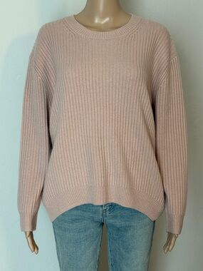 NWOT naked cashmere campbell ribbed crewneck 100% cashmere sweater in pink